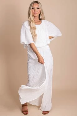 Stylive In The Limelight Ribbed Maxi Dress -bella ella boutique shop in the limelight white main image 5000x