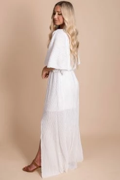 Stylive In The Limelight Ribbed Maxi Dress -bella ella boutique shop in the limelight white side 5000x