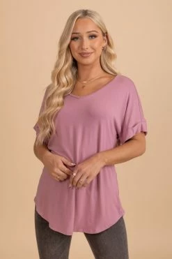 Zenana Wait For You V-Neck Top 50 Zenana Wait For You V-Neck Top -bella ella boutique shop light rose front 5000x