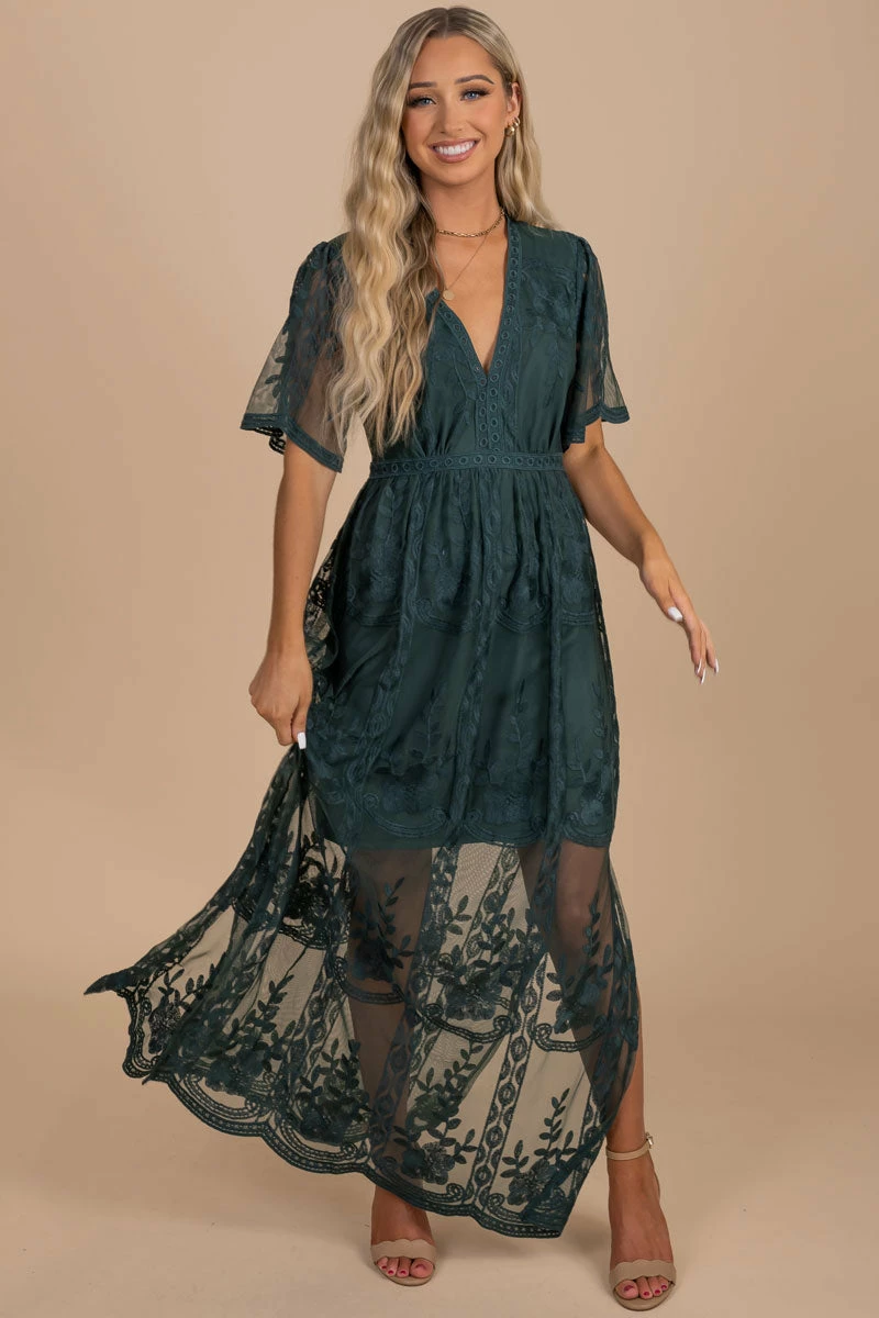 IRIS Light My Fire Dark Teal Lace Maxi Dress 3 IRIS Light My Fire Dark Teal Lace Maxi Dress