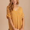 Zenana Just Another Day Striped Tee