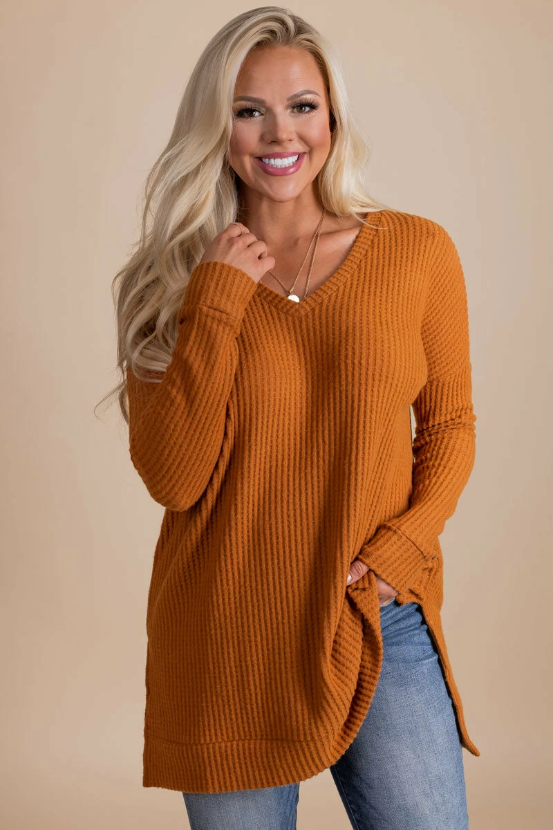 Zenana Spiced Cider V-Neck Waffle Top 15 Zenana Spiced Cider V-Neck Waffle Top - Image 13