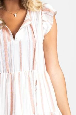 E&M/Mine From The Beach Striped Mini Dress 16 E&M/Mine From The Beach Striped Mini Dress -bella ella boutique shop pink detail 5000x