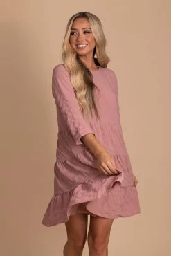E&M/Mine Dream Montage Long Sleeve Mini Dress