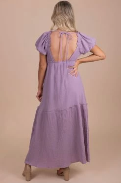 Listicle See You Soon Puff Sleeve Maxi Dress -bella ella boutique shop purple back 2afab231 bda9 416f 8037 c03eb6bcca13 5000x