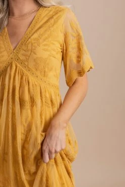Ice Bird Simple Serenity Lace Maxi Dress 34 Ice Bird Simple Serenity Lace Maxi Dress -bella ella boutique shop simpleserenitylacemaxiyellowcloseup 5000x