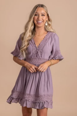 Blu Ivy This Time Around Lace Detail Mini Dress -bella ella boutique shop thistimearoundlacedetailmini Purplefront 5000x