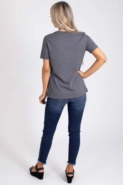 Zenana Tough As A Mother Graphic Tee -bella ella boutique shop tough as a mother gray back 5000x
