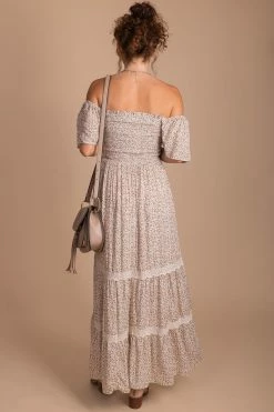 In Loom Spring In Your Step Floral Maxi Dress -bella ella boutique shop white back2 5000x