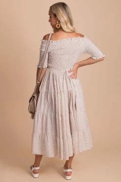 Tea N Rose Keep On Dancing Floral Midi Dress -bella ella boutique shop white back 2e7e1127 81e1 4a46 a460 af2f49b8cdbf 5000x