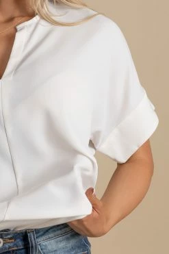 Zenana Born For This Short Sleeve Blouse -bella ella boutique shop white detail 04c21838 56f9 44c4 85b4 186f49b132c3 5000x