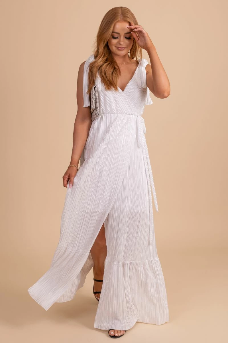 Very J How Far I've Come Ribbed Maxi Dress - White 4 Very J How Far I've Come Ribbed Maxi Dress - White - Image 2