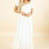 Promesa Forever In Love Maxi Dress - Off White -bella ella boutique shop whitedress front 5000x